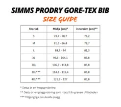 Simms ProDry Gore-Tex Bib Black -Laden Für Angelserien 13049 001 20r 2