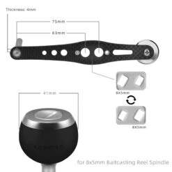 Gomexus Carbon Fibre Handle EVA Knob -Laden Für Angelserien LCD75A41BKRDr 4